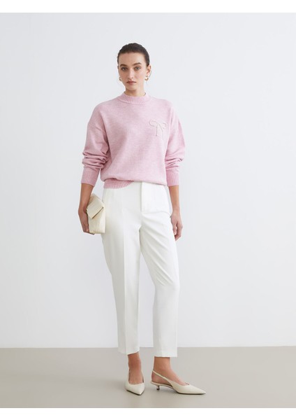 Yeni Sezon Bisiklet Yaka Boncuk Işlemeli Kadın Triko Kazak fiyatları