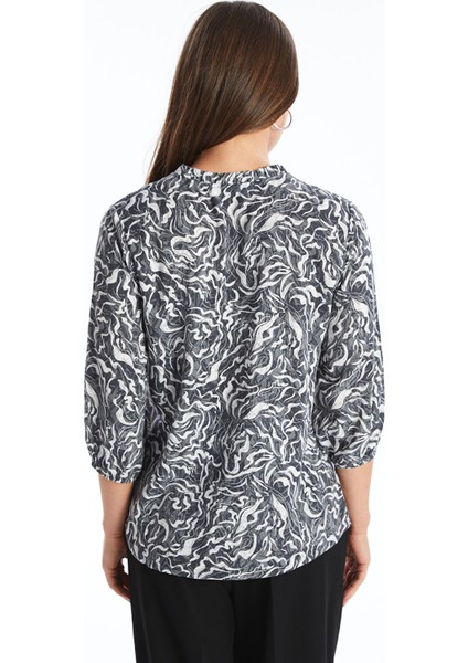 Yeni Sezon Kaçık Yaka Desenli Kadın Bluz indirimleri