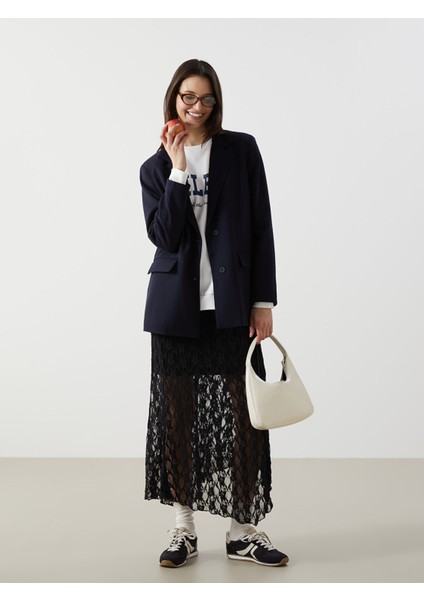 Yeni Sezon Beli Lastikli Desenli Kadın Etek