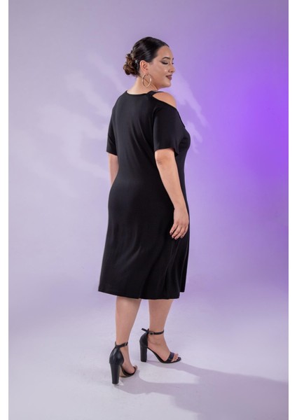 Kadın 1111058 Yıldız Taşlı Abiye Elbise Siyah