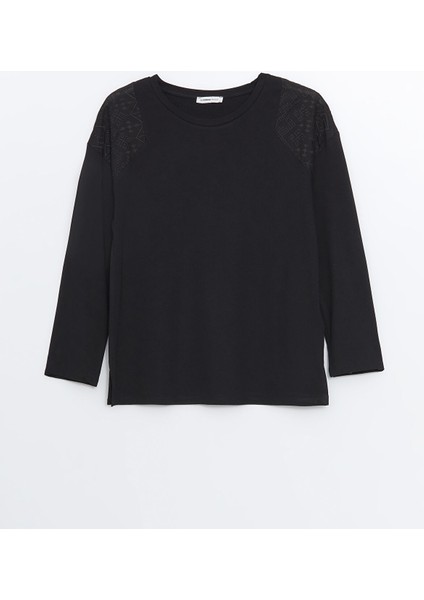 Yeni Sezon Bisiklet Yaka Nakışlı Kadın Bluz indirimleri