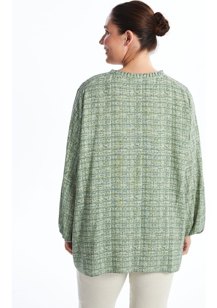 Yeni Sezon Bağlamalı Yaka Desenli Kadın Bluz fırsatları