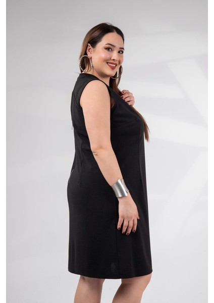 Kadın 1112041 Fermuarlı Sırt Detaylı Elbise Siyah fırsatları