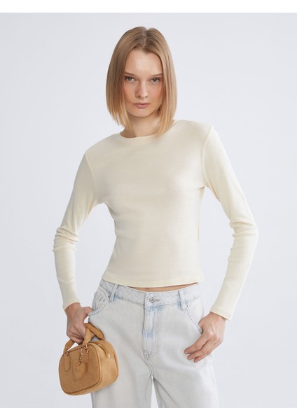 Yeni Sezon Bisiklet Yaka Modal Karışımlı Kadın Body