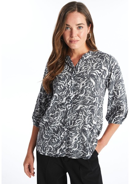 Yeni Sezon Kaçık Yaka Desenli Kadın Bluz fiyatları