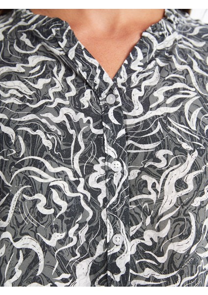 Yeni Sezon Kaçık Yaka Desenli Kadın Bluz fırsatları