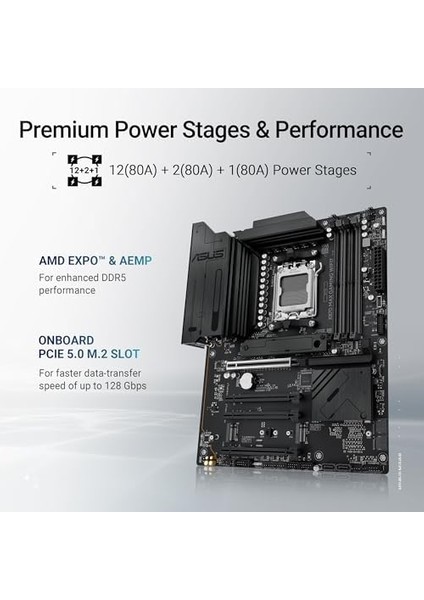 X870 Max Gamıng Wıfı7 Amd X870 Am5 Ddr5 8000 HDMI 2xusb4 3x M2 Usb3.2 Wifi 7 + Bt Aura Rgb 5gbit Lan Atx 12+2+1 Güç Aşamaları, Çift Usb4, 3xm.2 Slot, Advanced Aı Pc-Ready fiyatları