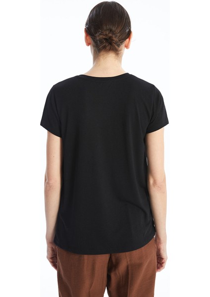 Yeni Sezon Bisiklet Yaka Parlak Taşlı Kısa Kollu Kadın Bluz fırsatları