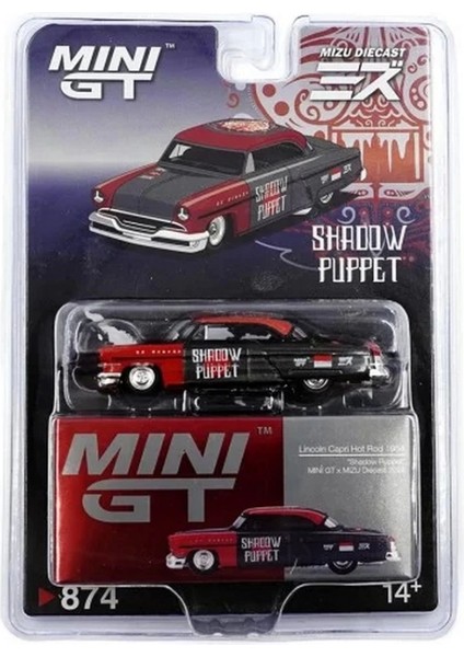 Bfs Mini Gt 1/64 Lincoln Capri Hot Rod 1954 "shadow Puppet" Mını Gt x Mızu Diecast fırsatları
