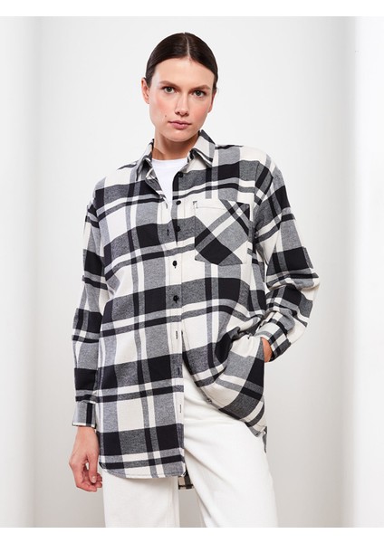 Yeni Sezon Ekose Oversize Kadın Oduncu Gömlek