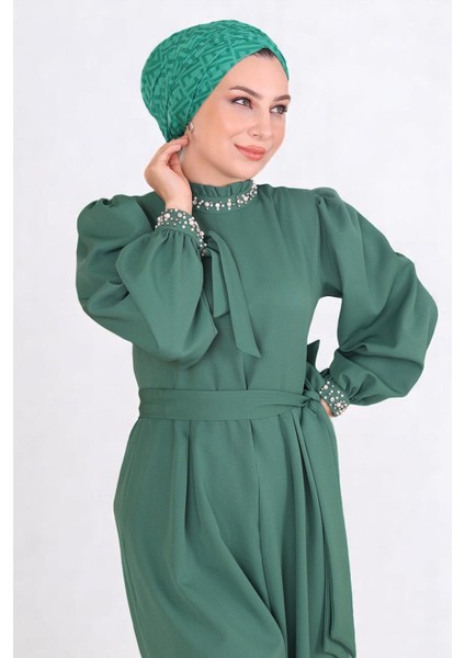Inci Detaylı Tulum Elbise Zümrüt MSW19152-4 fiyatları