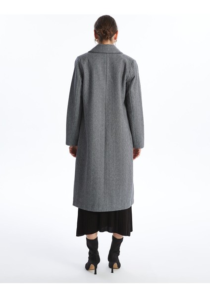 Yeni Sezon Ceket Yaka Desenli Kadın Kaşe Kaban fırsatları