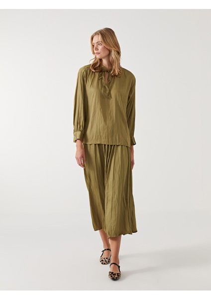 Yeni Sezon Beli Lastikli Saten Kadın Etek