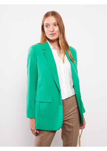 Yeni Sezon Önden Düğme Kapamalı Düz Uzun Kollu Kadın Blazer Ceket modelleri