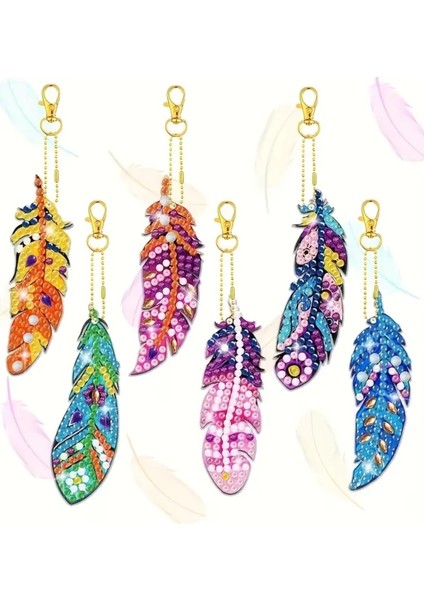 5 D Kendin Yap Anahtarlık 6 Lı Elmas Mozaik Boyama Seti