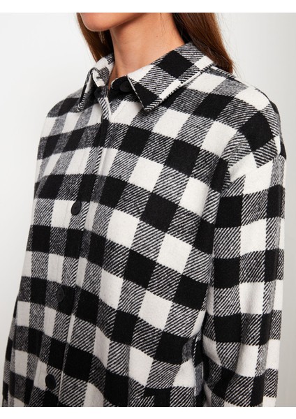 Yeni Sezon Ekose Uzun Kollu Gabardin Oversize Kadın Gömlek Ceket fırsatları