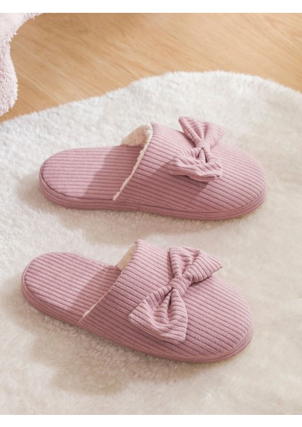 Yeni Sezon Pelüş Fiyonklu Kadın Ev Terliği fiyatları