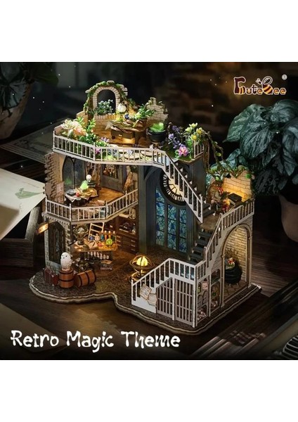 Dıy Ahşap Dollhouse Minyatür Kiti - Sihirli Ev fırsatları