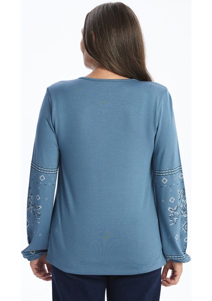 Yeni Sezon Bağlamalı Yaka Desenli Kadın Bluz fırsatları