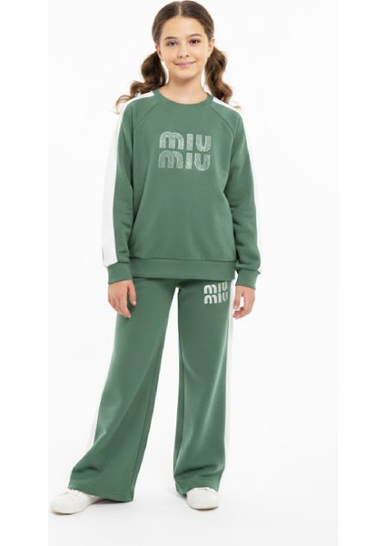 Kız Çocuk Oysho Kumaş Şerit Garni Detaylı Alt-Üst Takım 12302