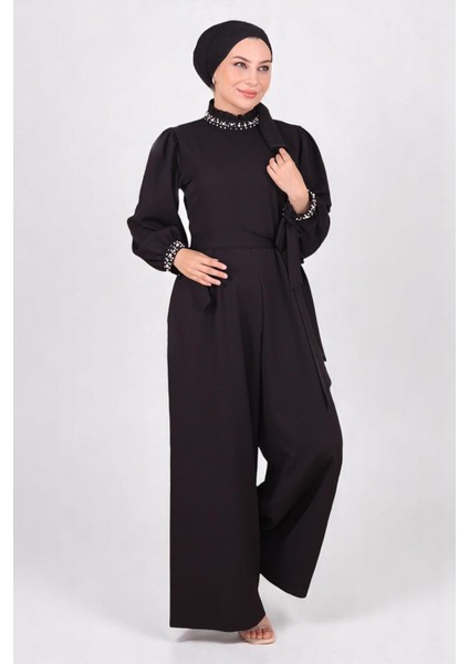 Inci Detaylı Tulum Elbise Siyah MSW19152-1 modelleri