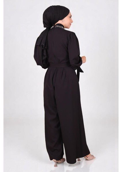 Inci Detaylı Tulum Elbise Siyah MSW19152-1 indirimleri