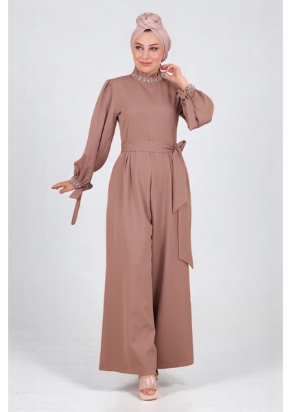 Inci Detaylı Tulum Elbise Vizon MSW19152-3 modelleri