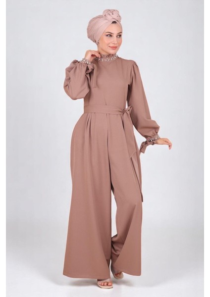 Inci Detaylı Tulum Elbise Vizon MSW19152-3 fırsatları