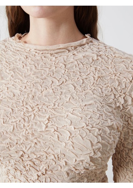 Yeni Sezon Dik Yaka Dokulu Kadın Triko Kazak modelleri