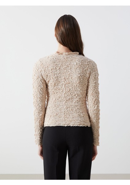 Yeni Sezon Dik Yaka Dokulu Kadın Triko Kazak fırsatları