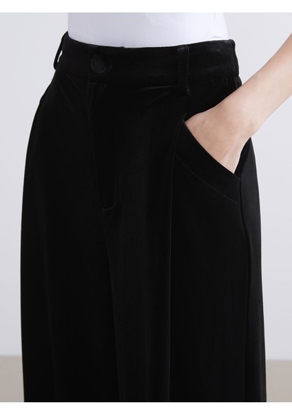 Yeni Sezon Geniş Paça Kadın Kadife Pantolon modelleri