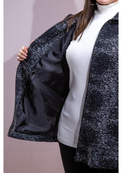 Büyük Beden Fermuarlı Ceket Siyah modelleri