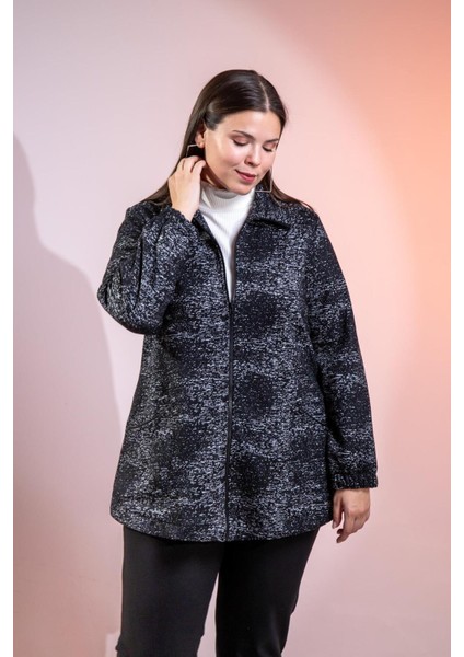 Büyük Beden Fermuarlı Ceket Siyah fırsatları