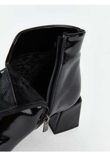 Yeni Sezon Deri Görünümlü Kadın Topuklu Bot indirimleri