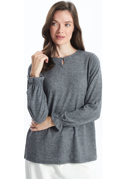 Yeni Sezon Bisiklet Yaka Kadın Bluz