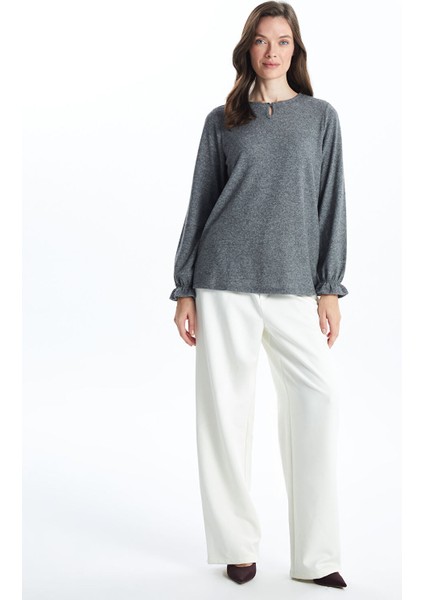 Yeni Sezon Bisiklet Yaka Kadın Bluz modelleri