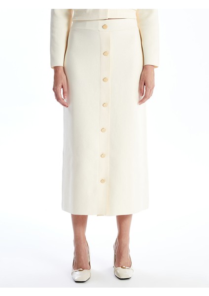 Yeni Sezon Kadın Beli Lastikli Düz Triko Etek modelleri