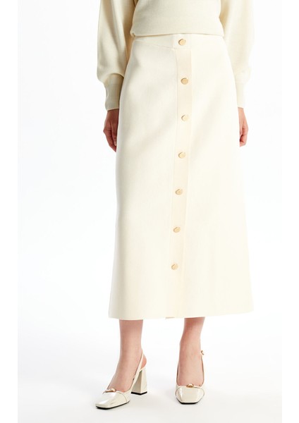 Yeni Sezon Kadın Beli Lastikli Düz Triko Etek fırsatları