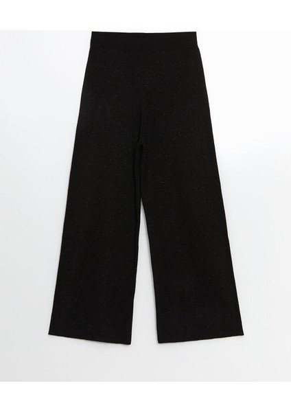 Yeni Sezon Beli Lastikli Parlak Görünümlü Kadın Triko Pantolon indirimleri