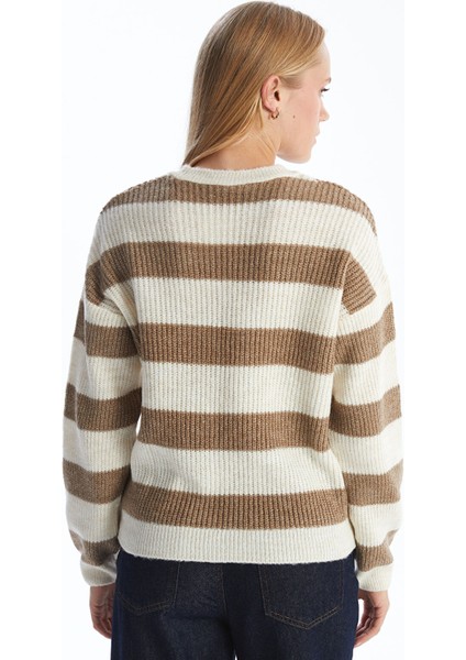 Yeni Sezon Bisiklet Yaka Renk Bloklu Kadın Triko Kazak fırsatları