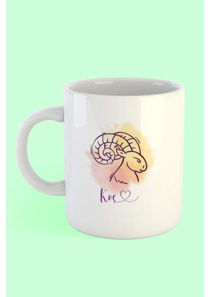 Koç Burcu Baskılı Kahve Kupası