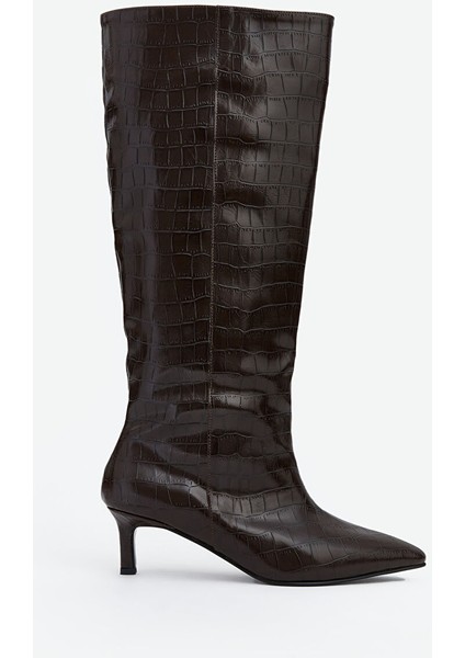 Yeni Sezon Deri Görünümlü Kadın Çizme fiyatları