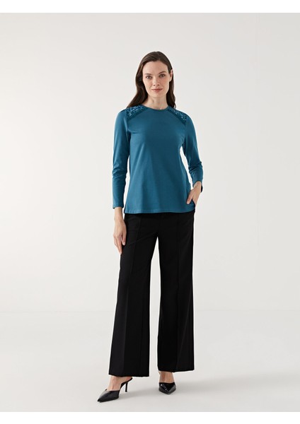 Yeni Sezon Bisiklet Yaka Desenli Kadın Bluz fiyatları