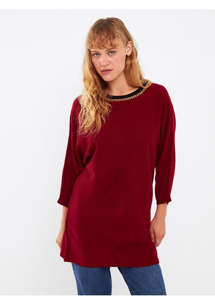 Yeni Sezon Bisiklet Yaka Düz Uzun Kollu Kadın Triko Kazak