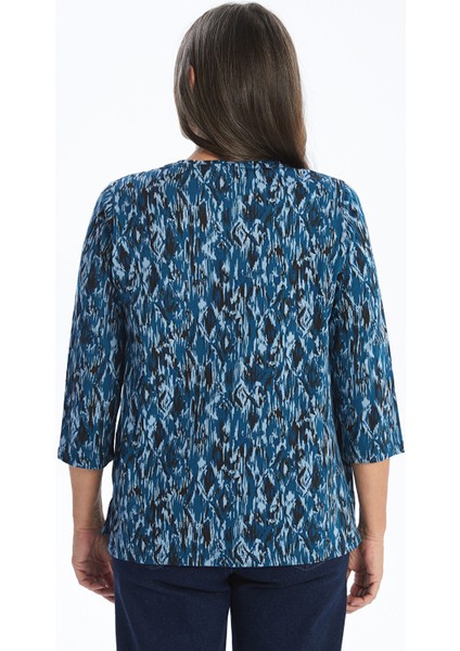 Yeni Sezon Bisiklet Yaka Desenli Kadın Bluz fırsatları