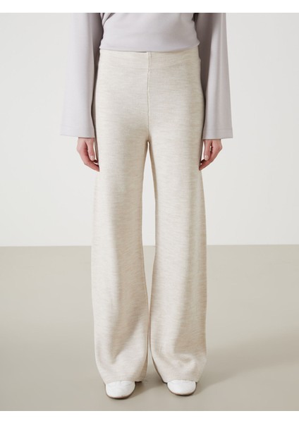 Yeni Sezon Beli Lastikli Geniş Paça Kadın Triko Pantolon fiyatları