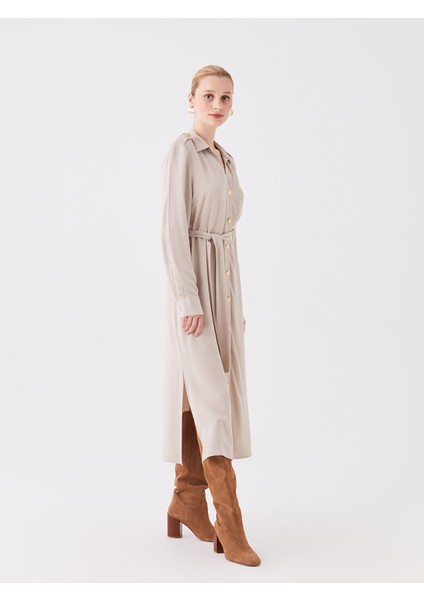 Yeni Sezon Düz Uzun Kollu Kadın Gömlek Elbise fiyatları