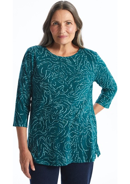 Yeni Sezon Bisiklet Yaka Desenli Kadın Bluz