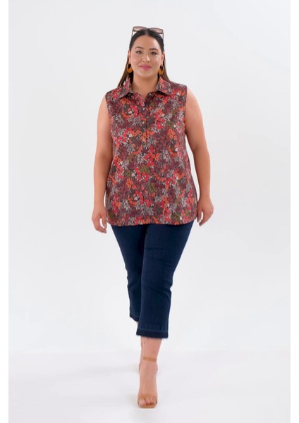 Kadın Büyük Beden Kolsuz Siyah Gömlek indirimleri