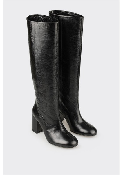 Siyah Deri Kadın Çizme fiyatları